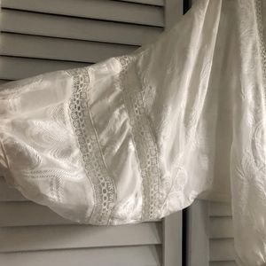 Creamy White Romantic 100% silk shirt